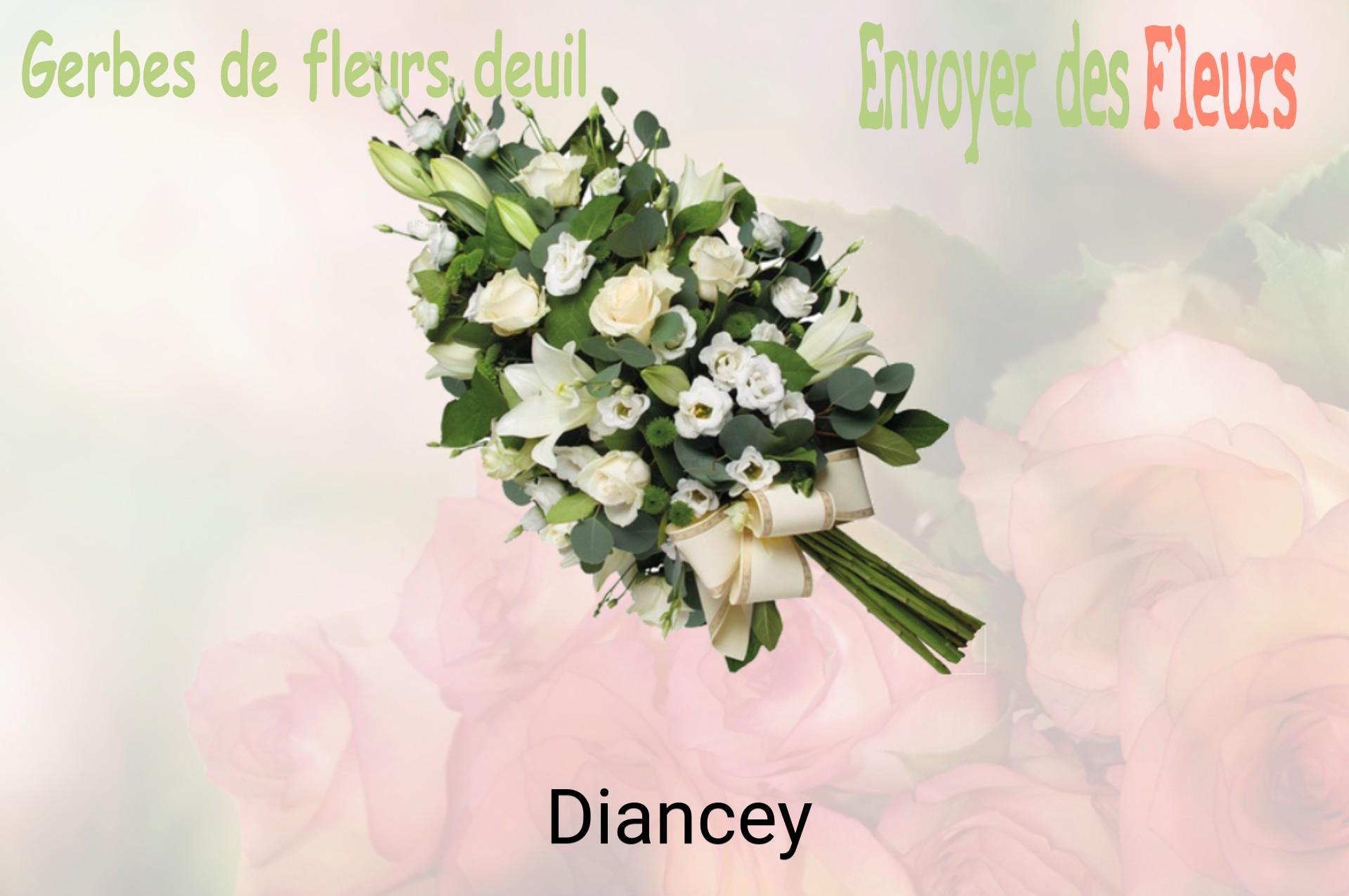 Gerbe de fleurs de deuil livrée à Diancey